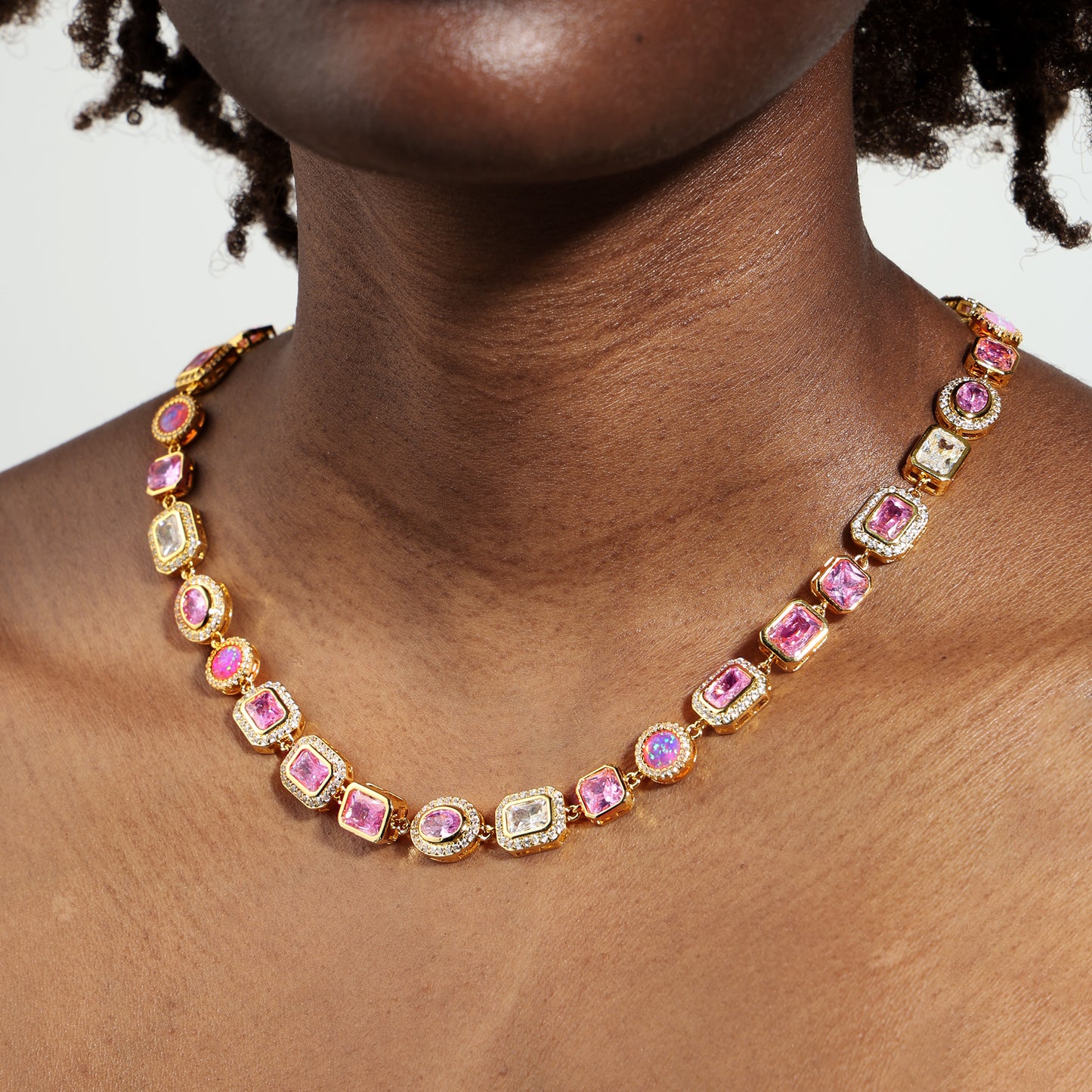 Amour Pink Solstice Gemstone Necklace Set