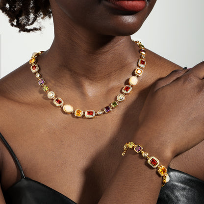 Beautiful Gemstone Set(Gemstone Necklace ＆ Bracelet)