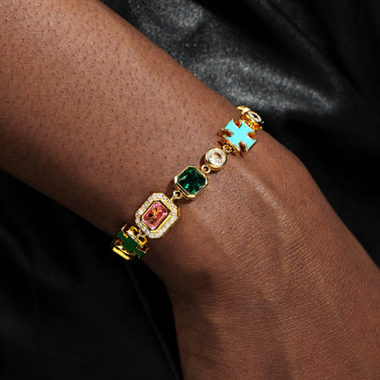 Multi Gemstone Motif Necklace