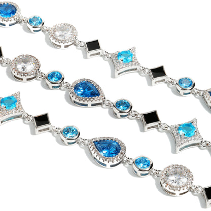 Star Motif Blue Multi Gemstone Necklace