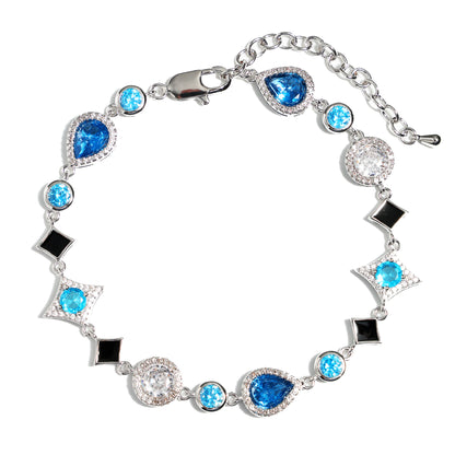 Star Motif Blue Multi Gemstone Necklace
