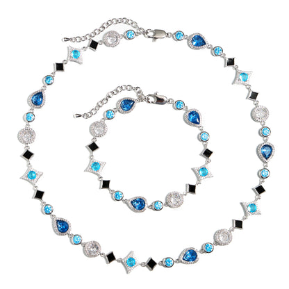 Star Motif Blue Multi Gemstone Necklace