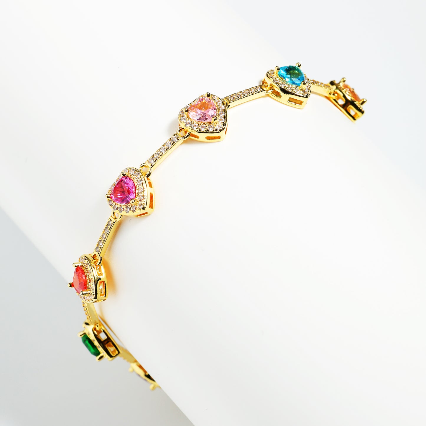 Heart Shaped Colorful Synthetic Decorated Necklace