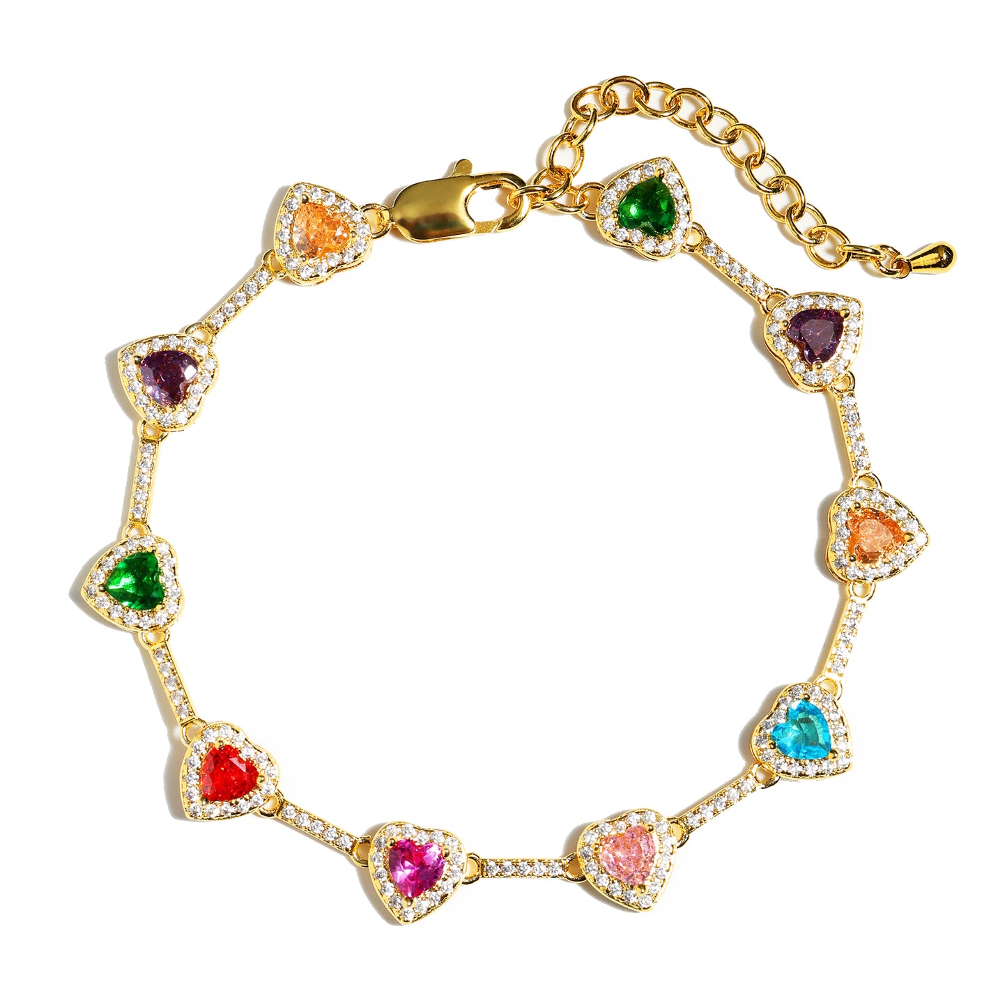 Heart Shaped Colorful Synthetic Decorated Necklace