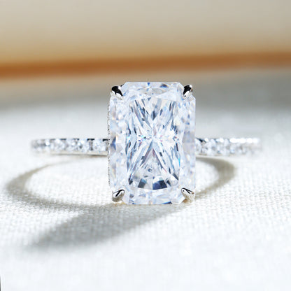 Elegant Sterling Silver Radiant Cut Ring