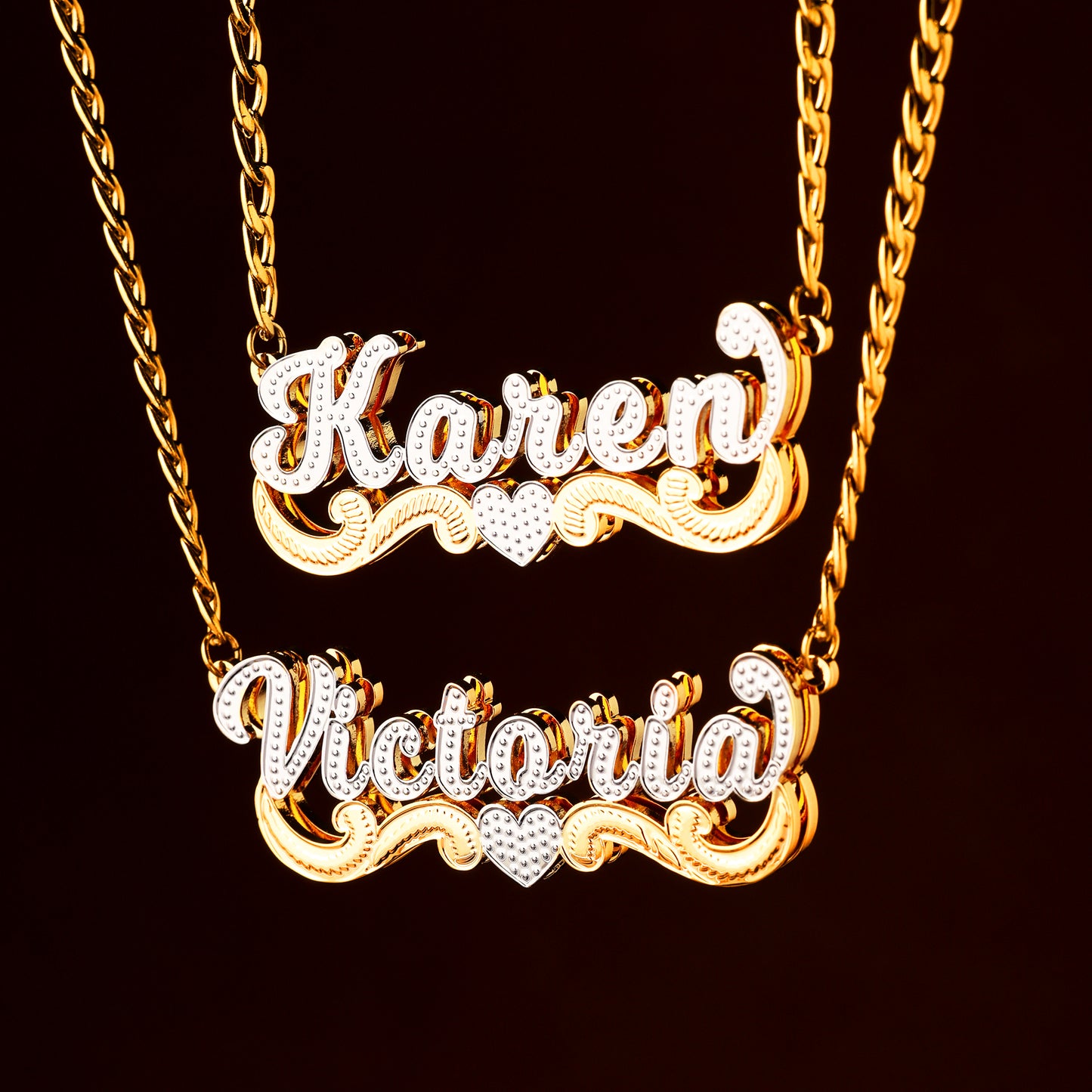Plated Heart Name Necklace