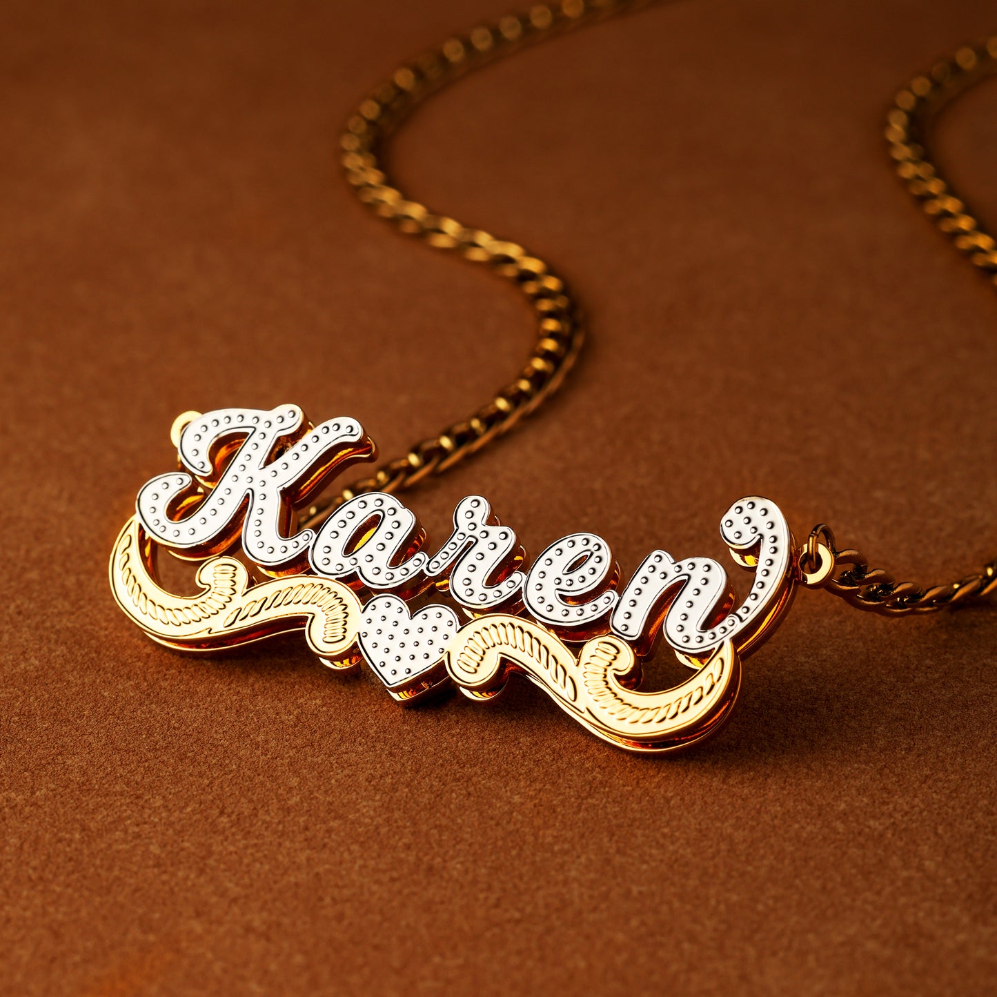 Plated Heart Name Necklace