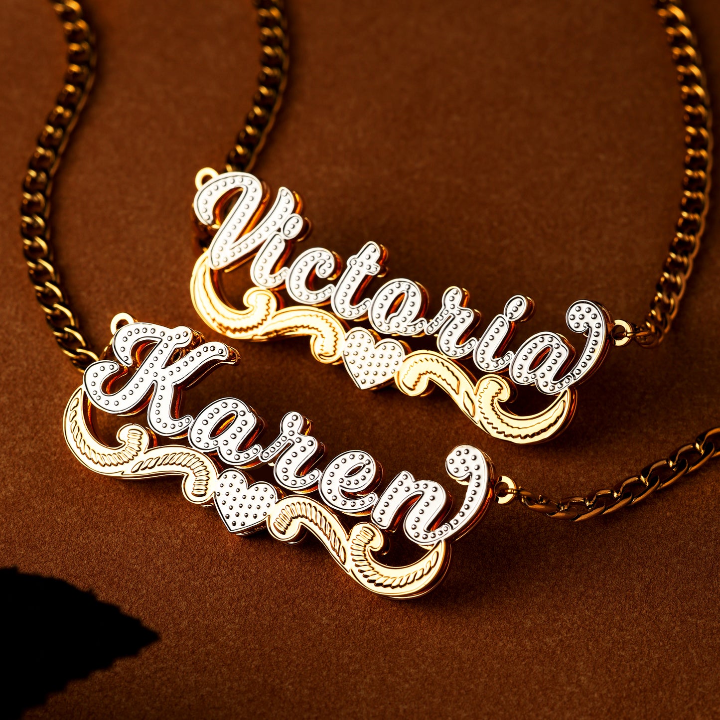 Plated Heart Name Necklace