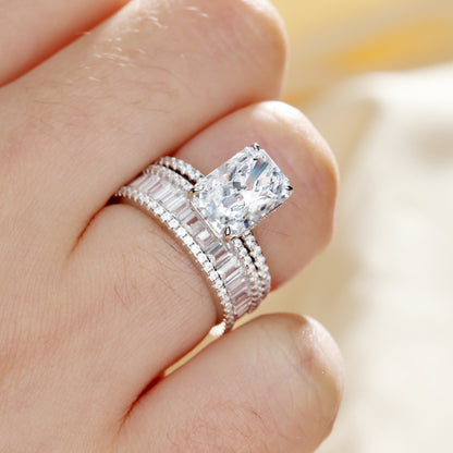 Elongated Radiant Cut Ring Set