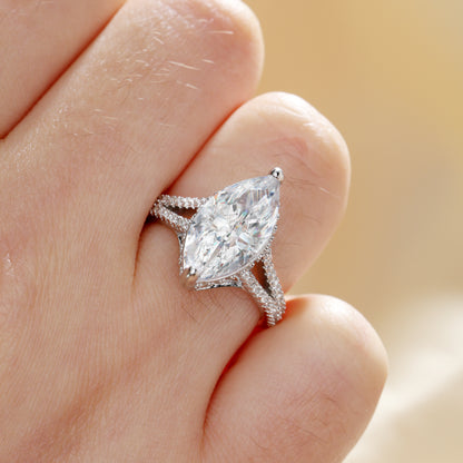 Exquisite Split Shank Marquise Cut Ring