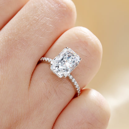 Elegant Sterling Silver Radiant Cut Ring