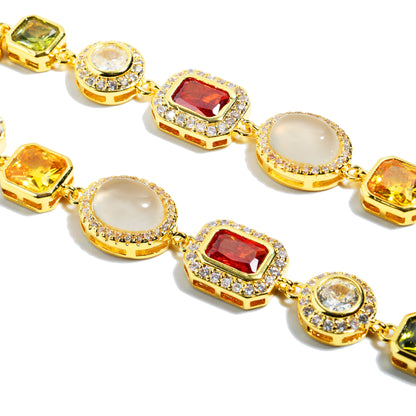 Beautiful Gemstone Set(Gemstone Necklace ＆ Bracelet)