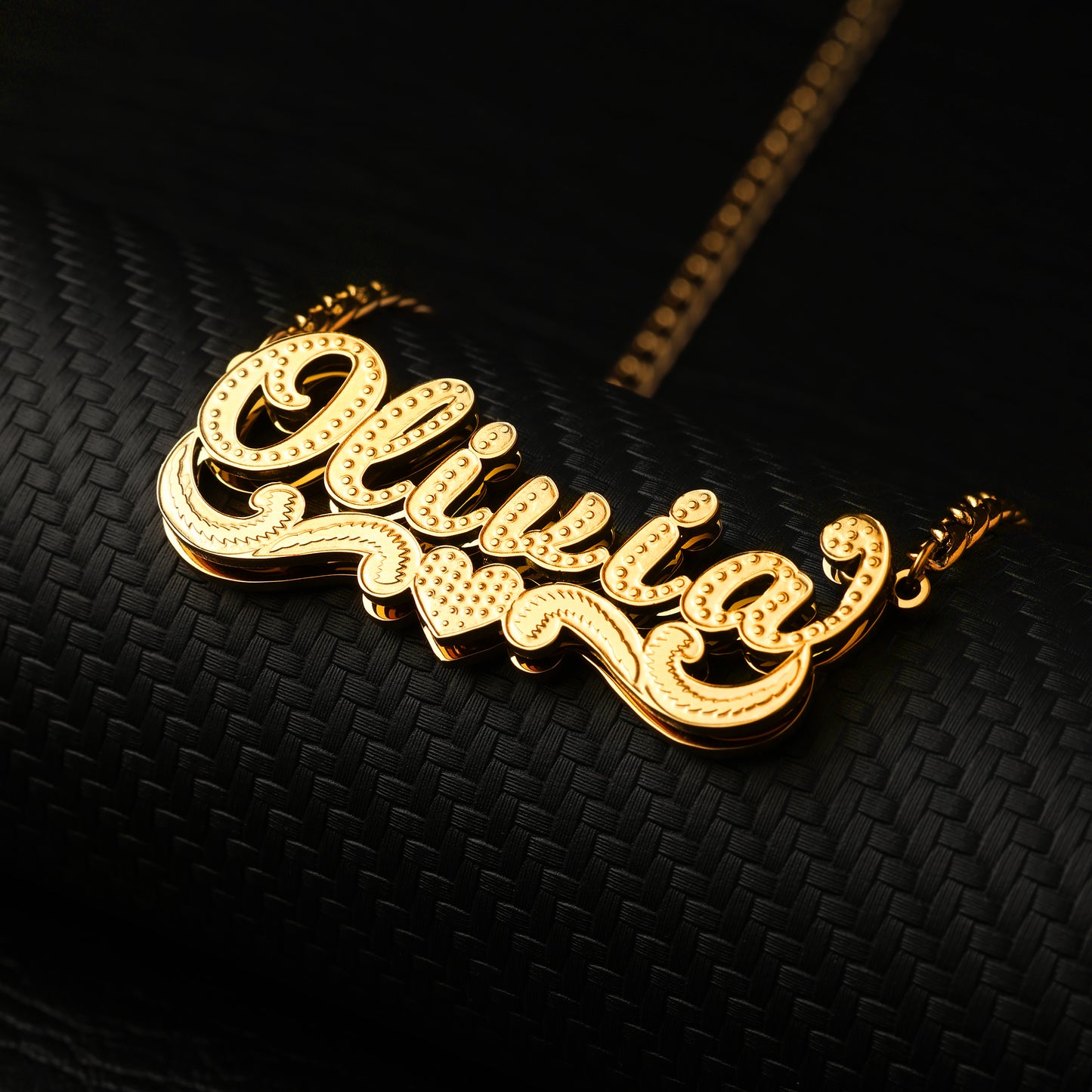 Double Plated Heart Name Necklace