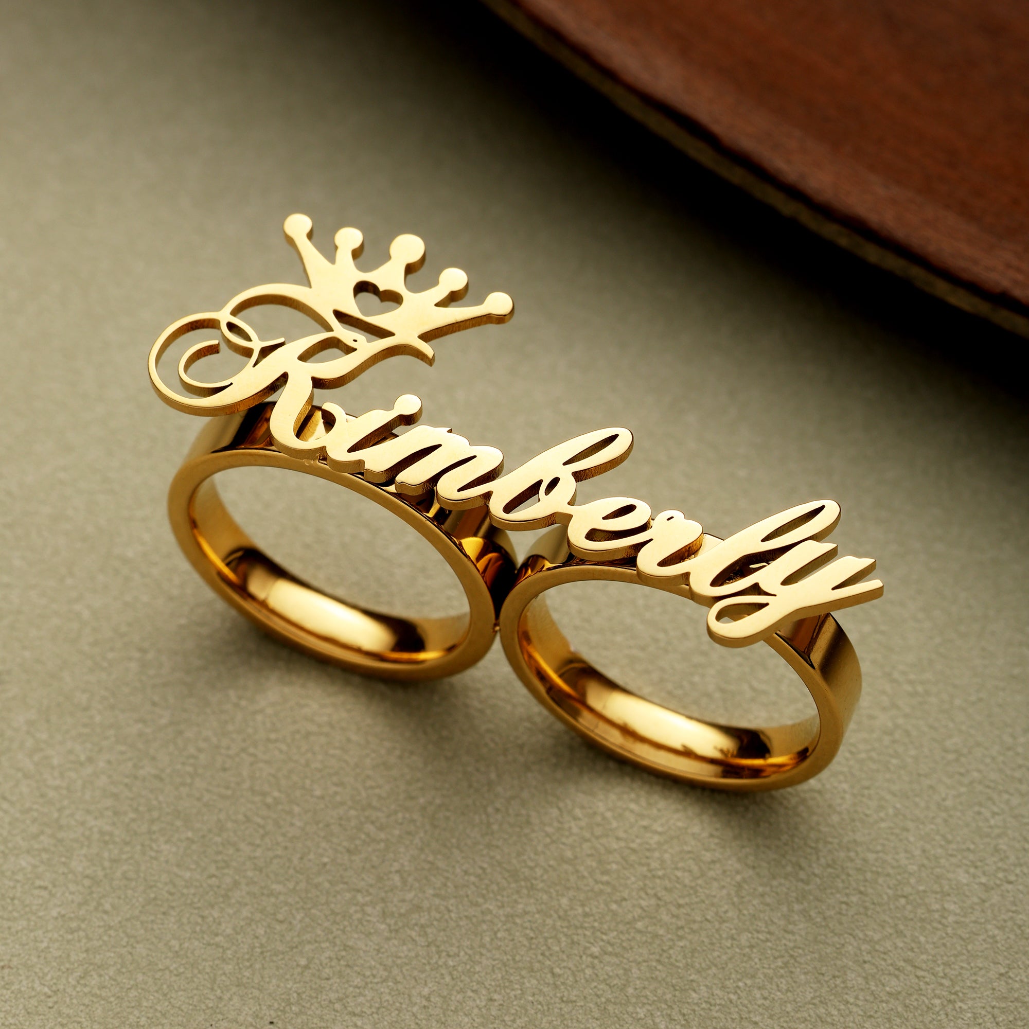 Two Finger Crown Name Ring iceyqueen