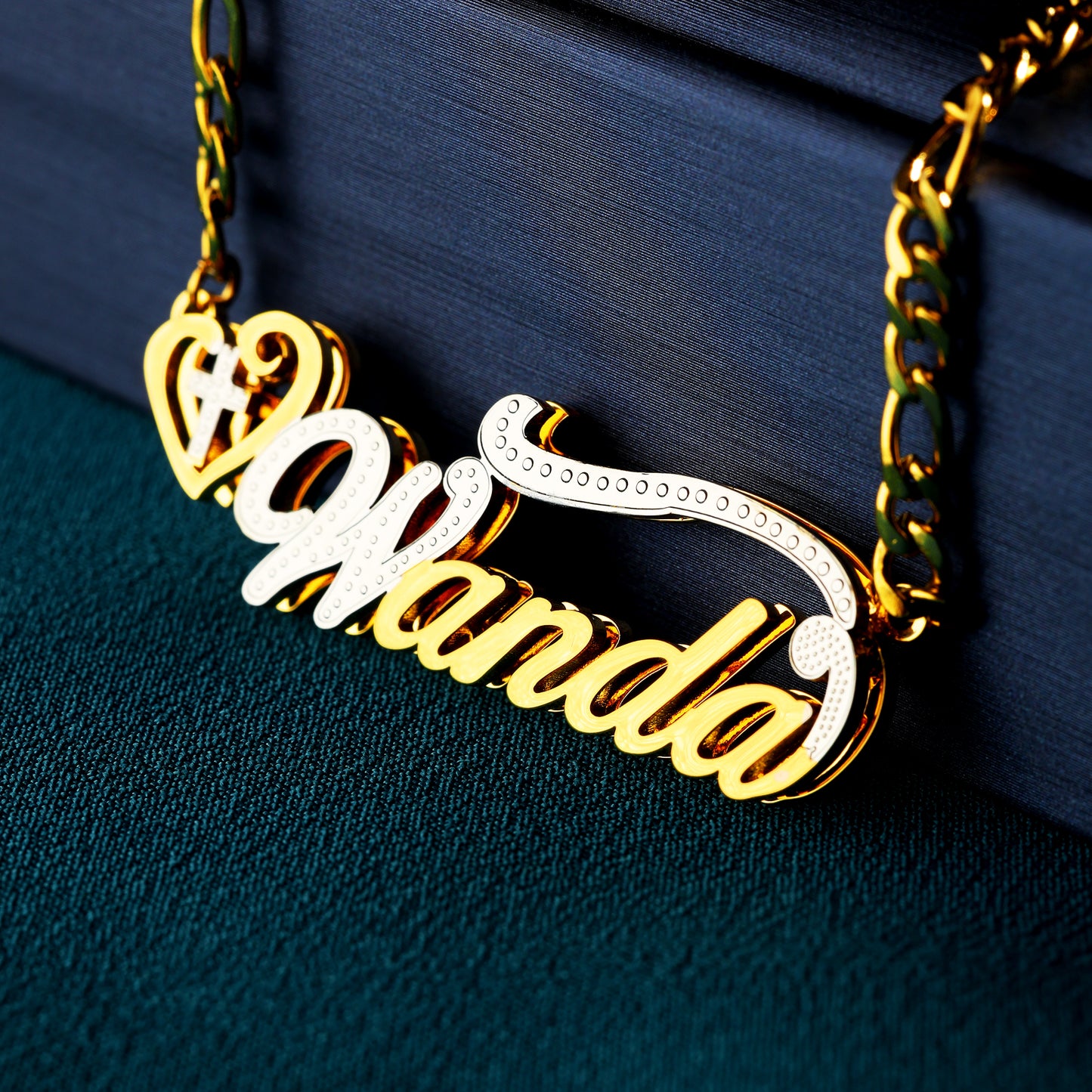 Heart Shaped Cross Name Necklace