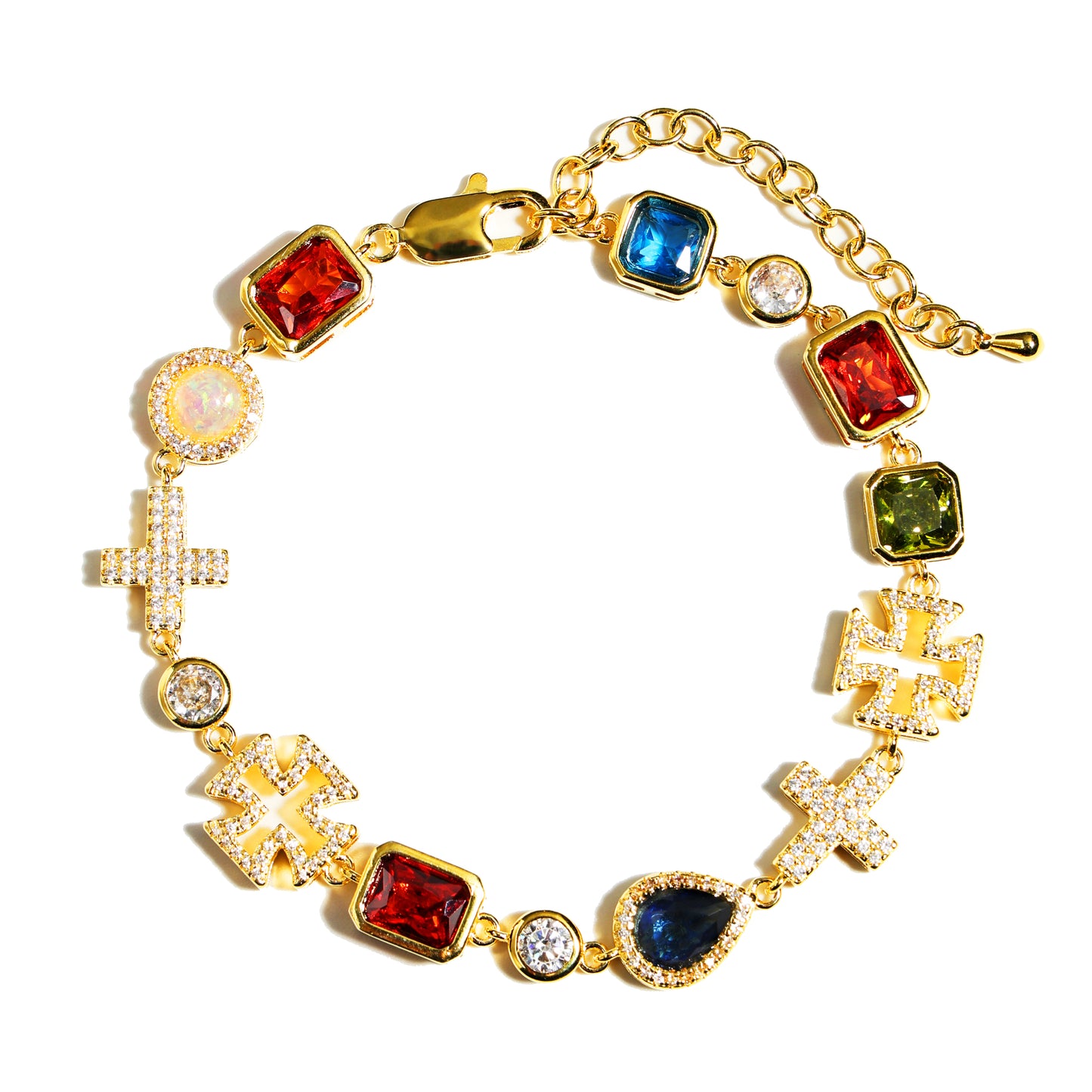 Multi Gemstone & Cross Set
