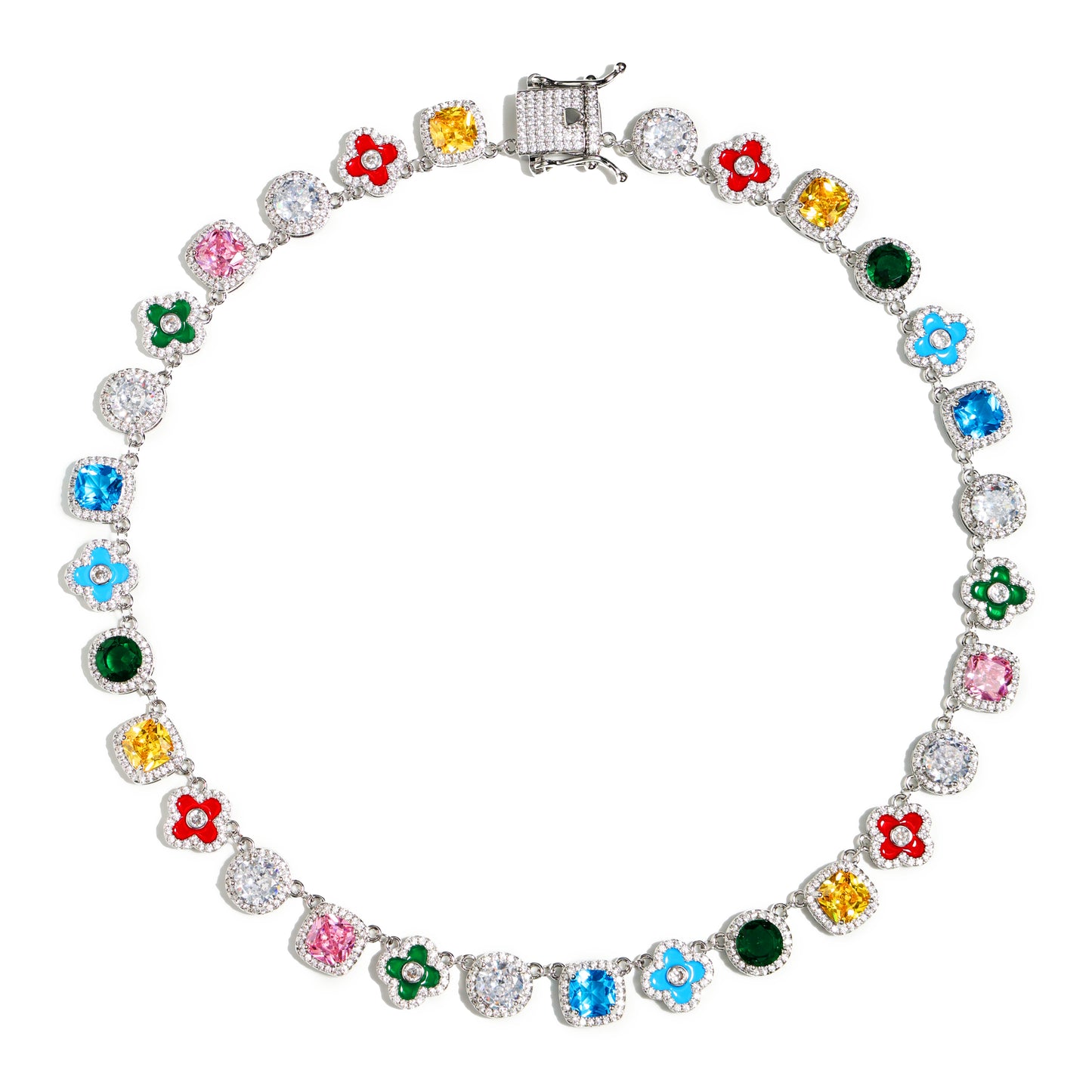 Mosaic Garden Gemstone Necklace