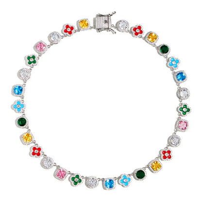 Mosaic Garden Gemstone Necklace