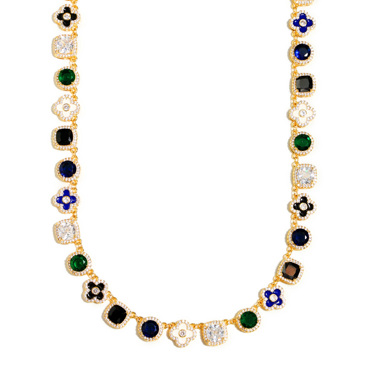 Gold Midnight Garden Gemstone Necklace