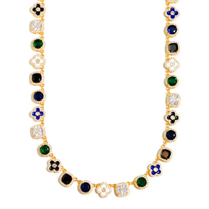 Gold Midnight Garden Gemstone Necklace