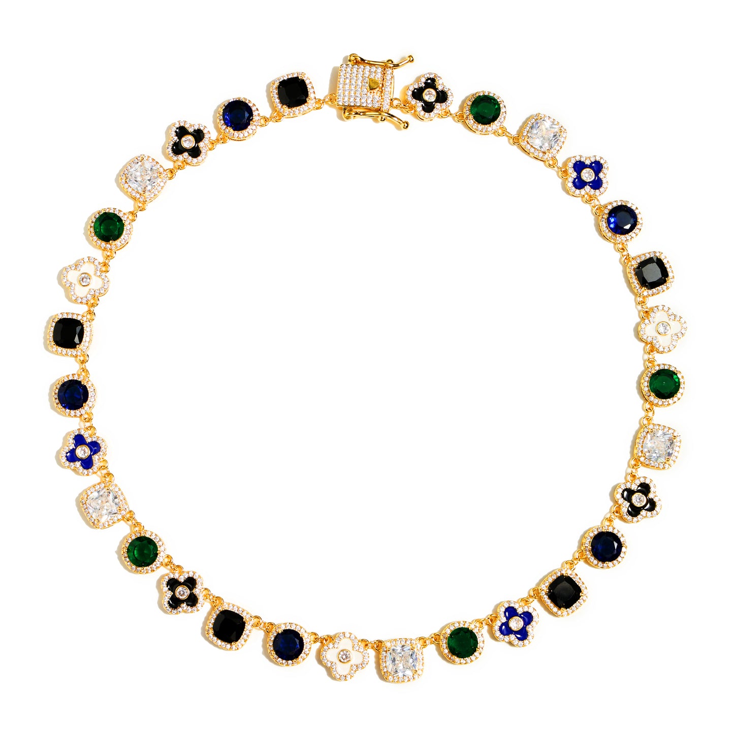 Gold Midnight Garden Gemstone Necklace