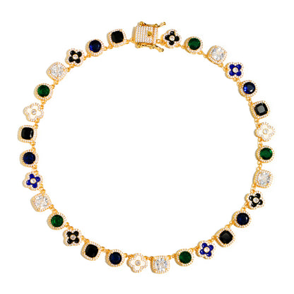 Gold Midnight Garden Gemstone Necklace