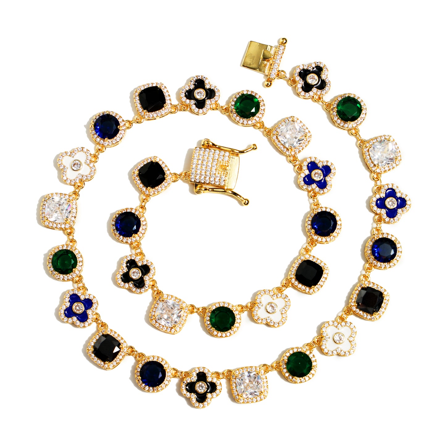 Gold Midnight Garden Gemstone Necklace