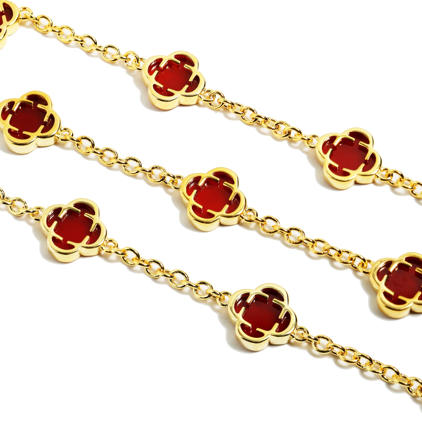 Red Clover Gemstone Necklace