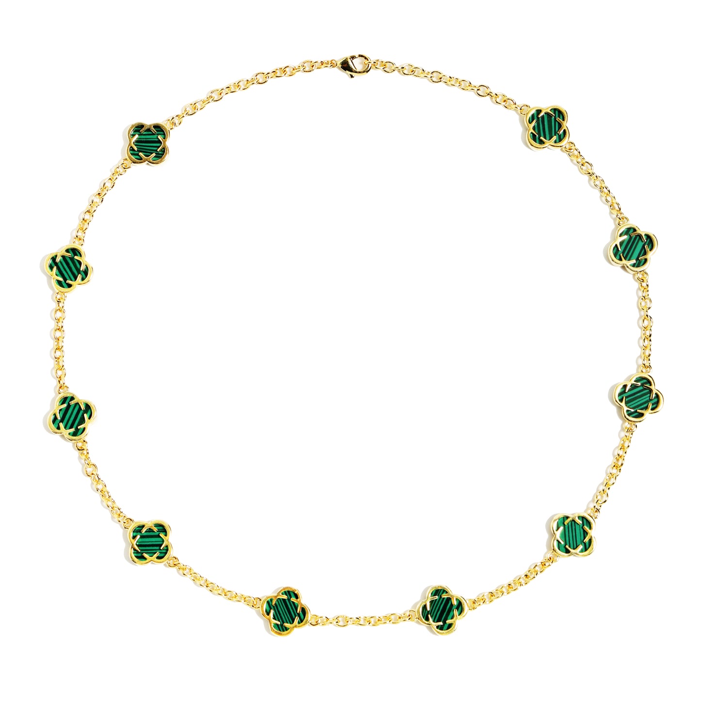 Malachite Clover Gemstone Bracelet