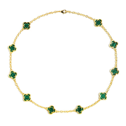 Malachite Clover Gemstone Bracelet
