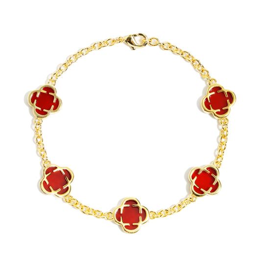 Red Clover Gemstone Bracelet