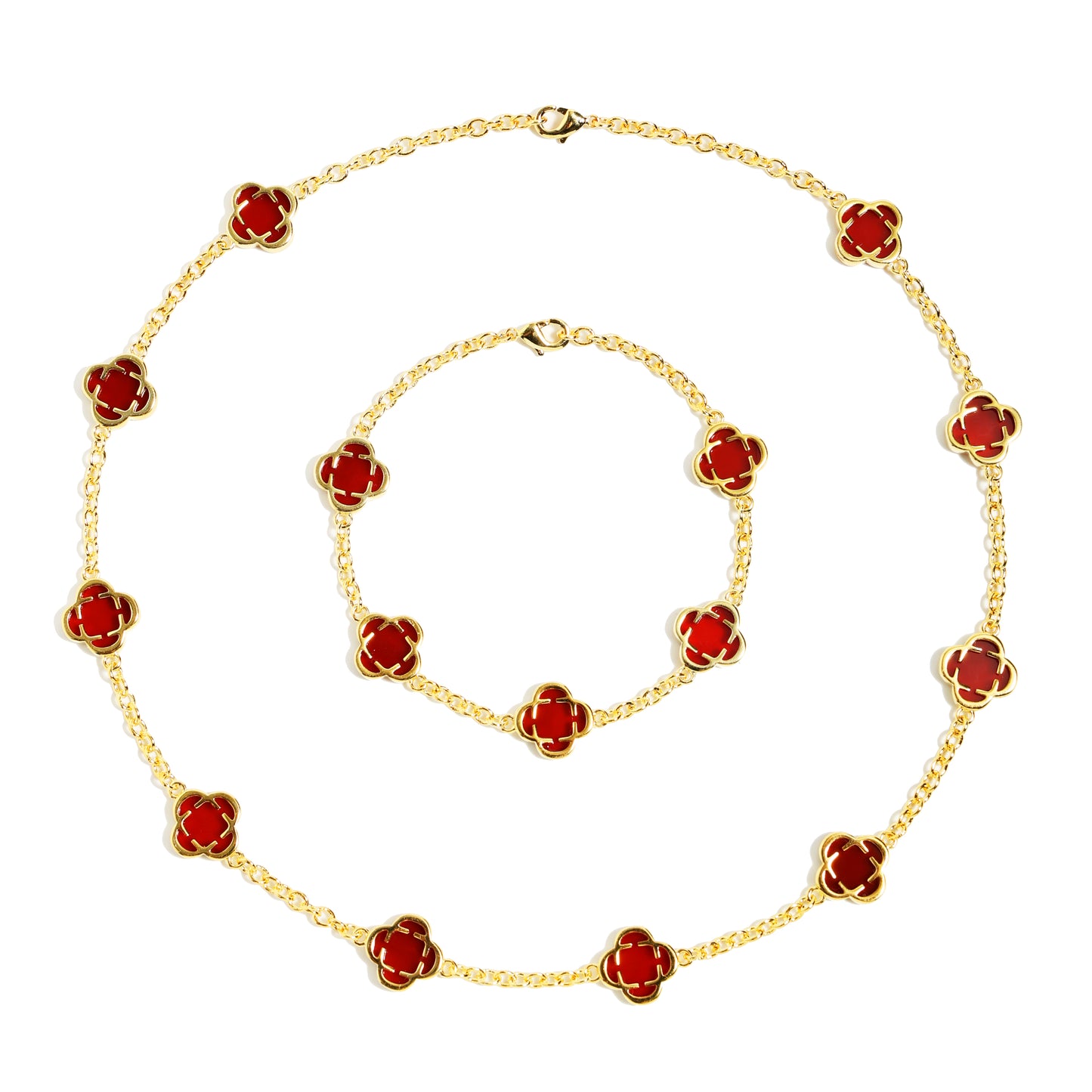 Red Clover Gemstone Necklace