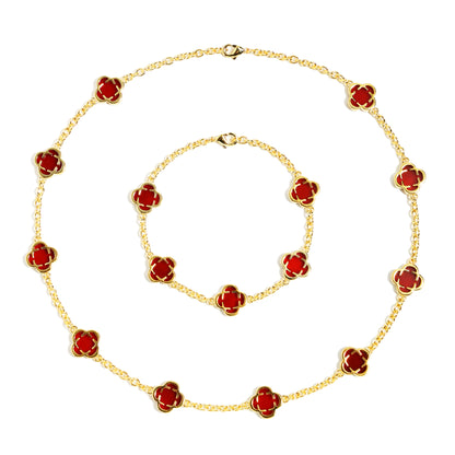 Red Clover Gemstone Necklace