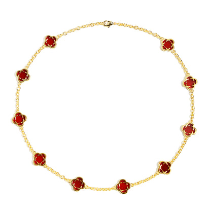 Red Clover Gemstone Necklace