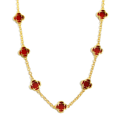 Red Clover Gemstone Necklace