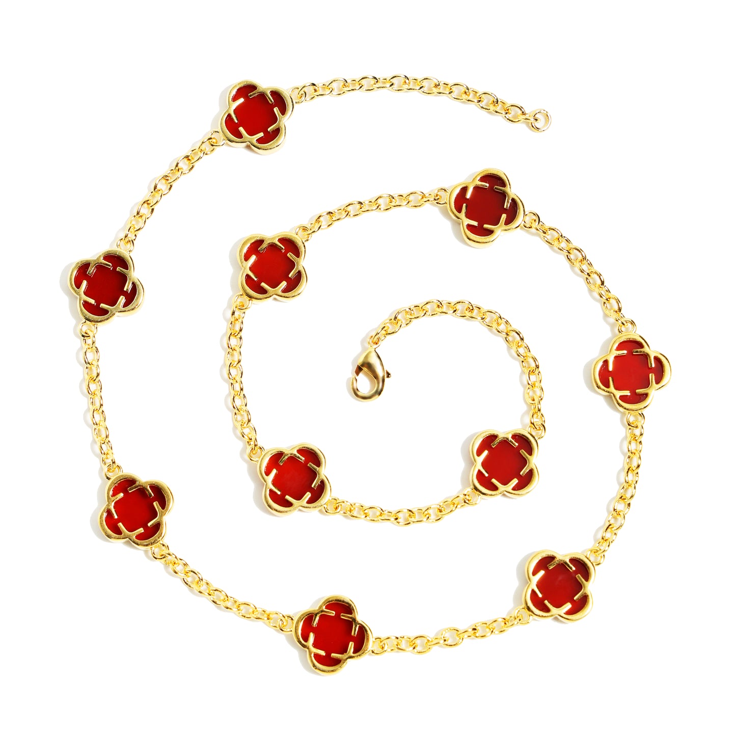 Red Clover Gemstone Necklace