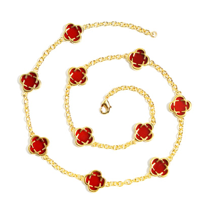 Red Clover Gemstone Necklace