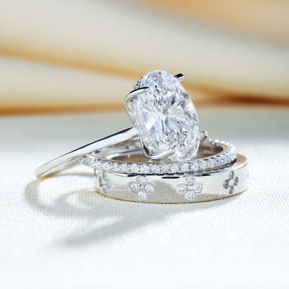 Noble Oval Cut 3 Pieces Ring Set