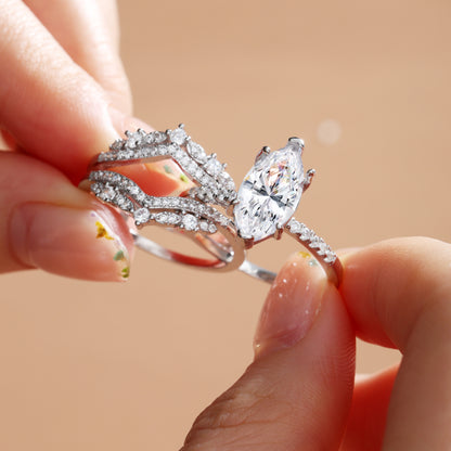 Beautifully Marquise Cut Insert Ring Set