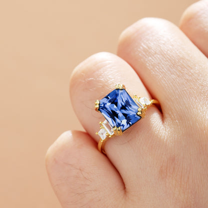 Emerald Cut Sapphire Engagement Ring