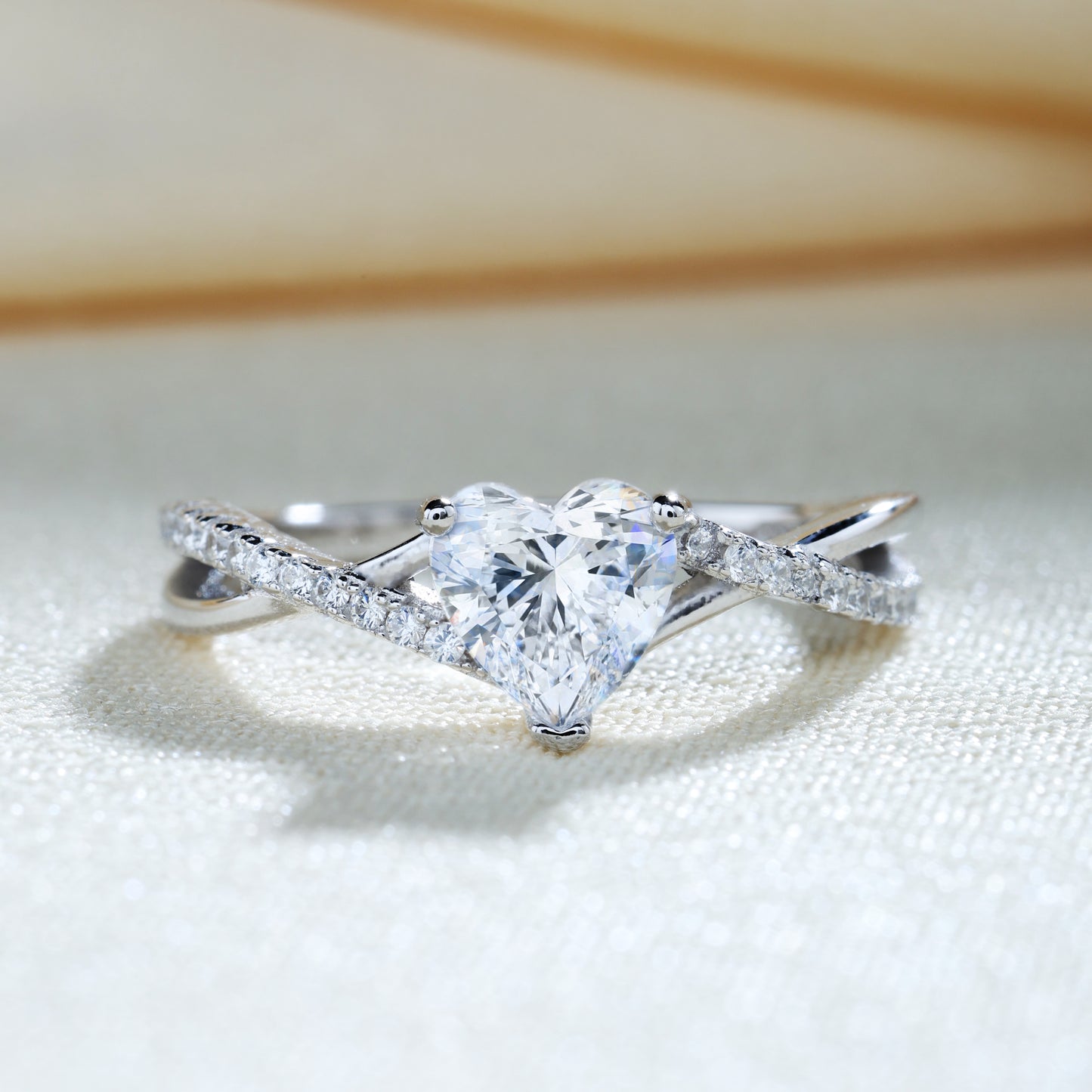 Twist Heart Cut Sterling Silver Ring