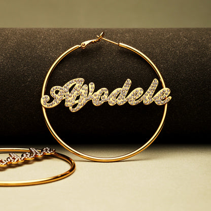 Fashion Big Hoop Name Earrings