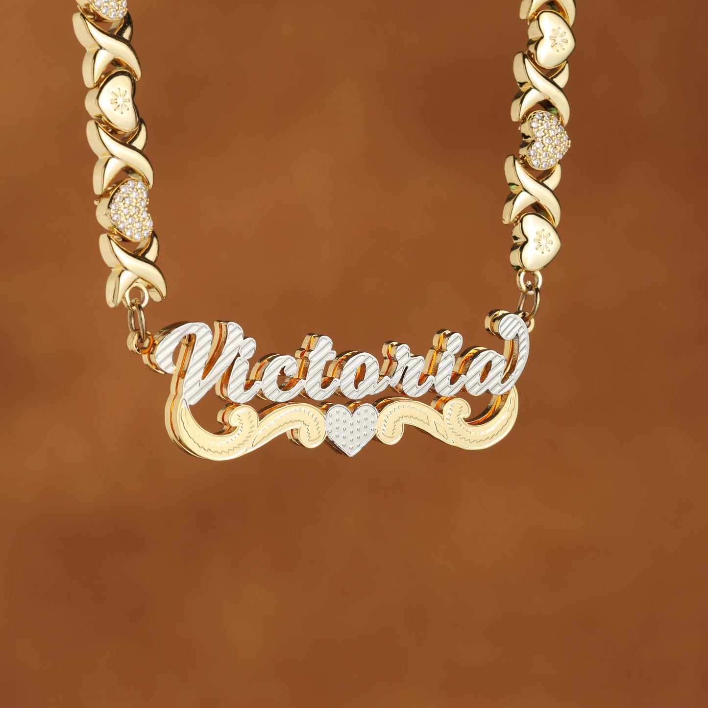 Plated Heart Name Necklace