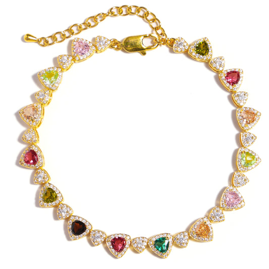 Heart Cut Tourmaline Gemstone Bracelet