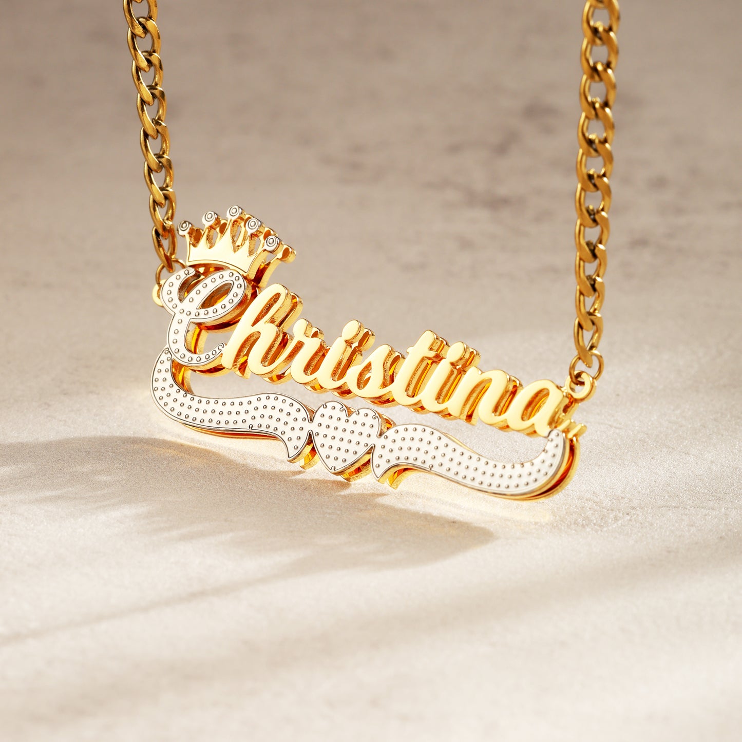 Customizable 18K Gold Nameplate Necklace