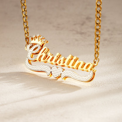 Customizable 18K Gold Nameplate Necklace