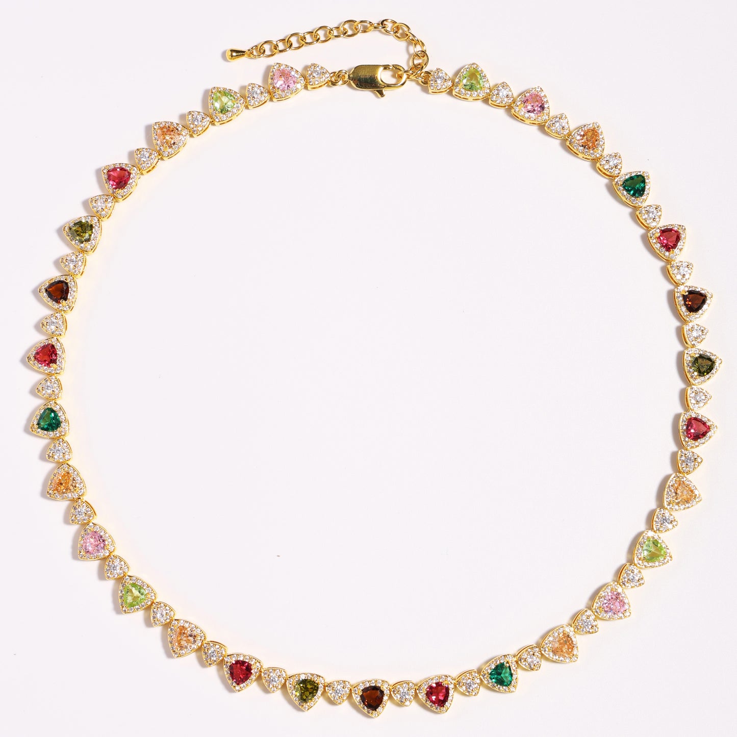 Heart Cut Tourmaline Gemstone Set (Unisex Necklace ＆ Bracelet)