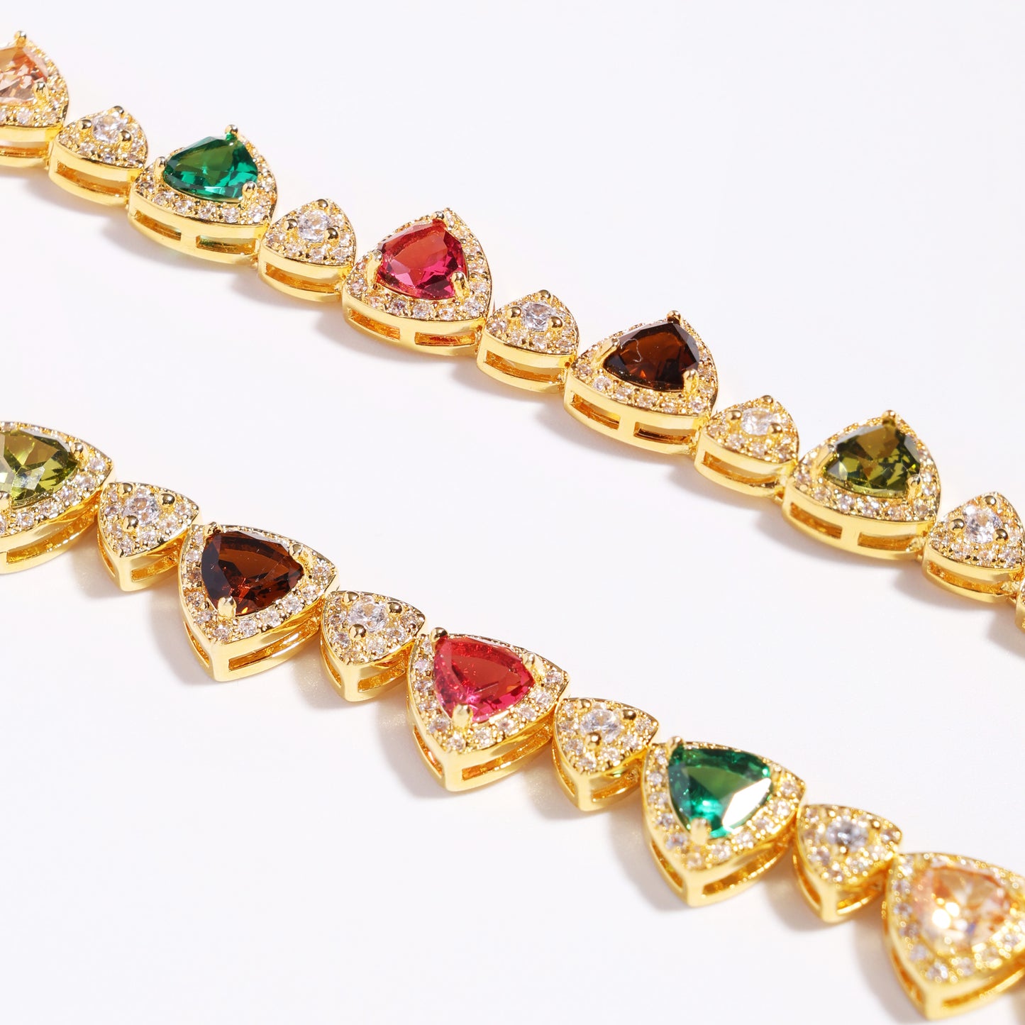 Heart Cut Tourmaline Gemstone Set (Unisex Necklace ＆ Bracelet)