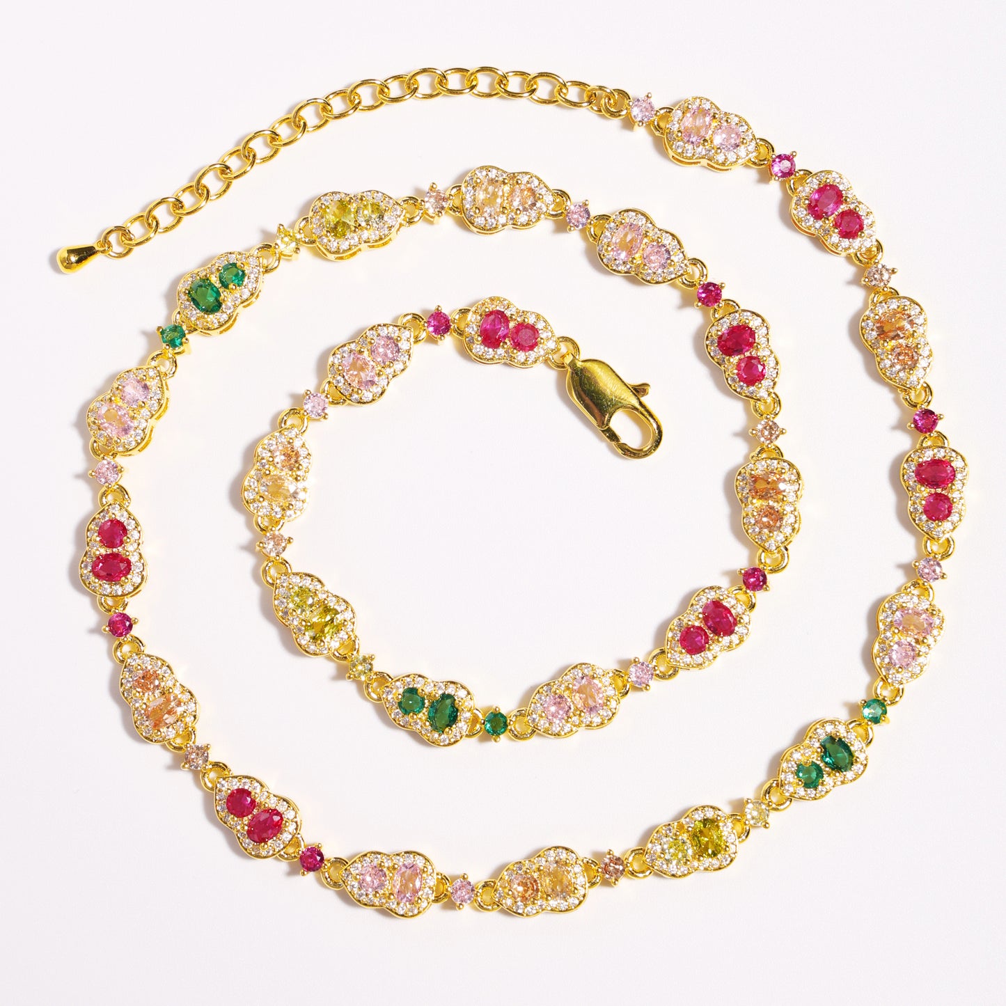 Fortune's Chalice: Gourd-Cut Tourmaline Gemstone Necklace Set
