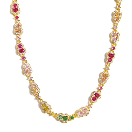 Fortune's Chalice: Gourd-Cut Tourmaline Gemstone Necklace